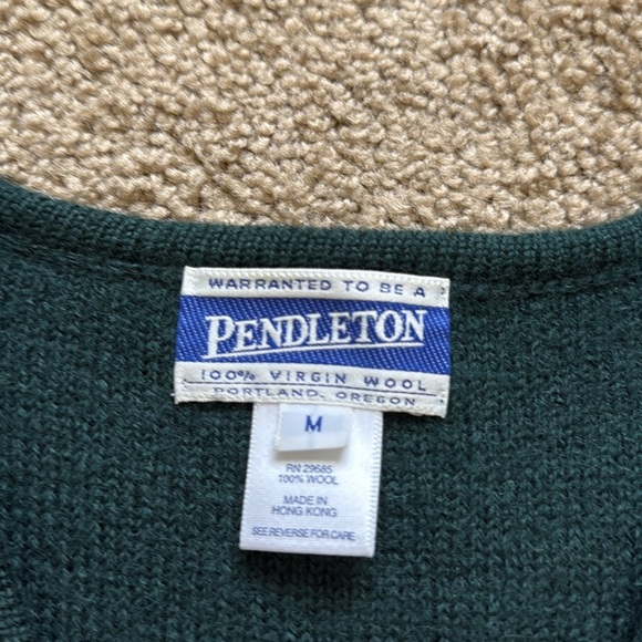 Vintage Pendleton Wool Green Gold Detail Embroidered Button Up Vest - Picture 3 of 6